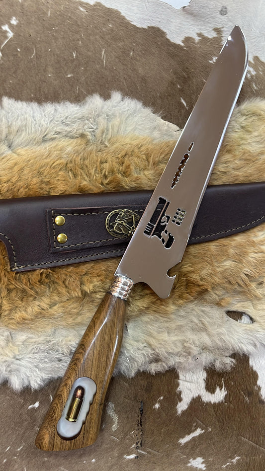 Faca Profissional Exclusiva Glock 8" – Aço Inox 420 Premium + Bainha - 35cm (20 cm de Lâmina)