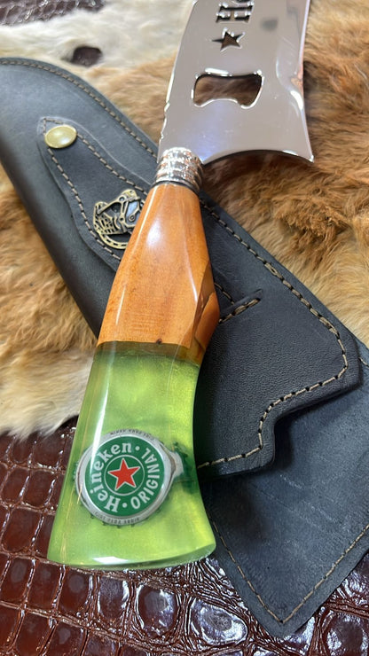 Faca Profissional Exclusiva Heineken 8" – Aço Inox 420 Premium + Bainha - 35cm (20 cm de Lâmina)